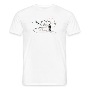 IN FLOW - Fahrrad - Radfahrerin - Freiheit - Männer T-Shirt - Weiß - Vorne - AI Model Male 178 dark (178cm)