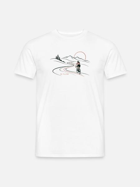 IN FLOW - Fahrrad - Radfahrerin - Freiheit - Männer T-Shirt - Weiß