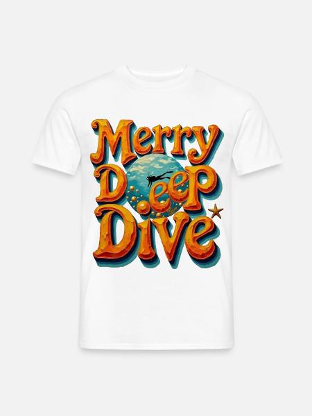 Merry Deep Dive Weihnachts-Tauch-Urlaub - Männer T-Shirt - Weiß