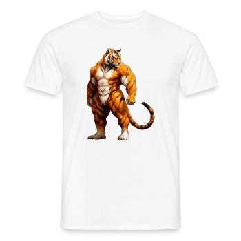 Tiger Fitness - Männer T-Shirt - Weiß - Vorne - AI Model Male 178 dark (178cm)