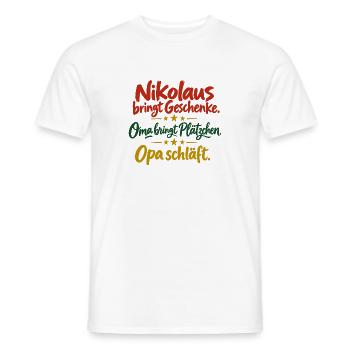 Nikolaus Oma Opa Shirt lustiger Spruch - Männer T-Shirt - Weiß - Vorne - AI Model Male 178 dark (178cm)