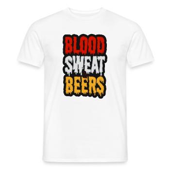 Blood Sweat & Beers – Bier und Leidenschaft - Männer T-Shirt - Weiß - Vorne - AI Model Male 178 dark (178cm)