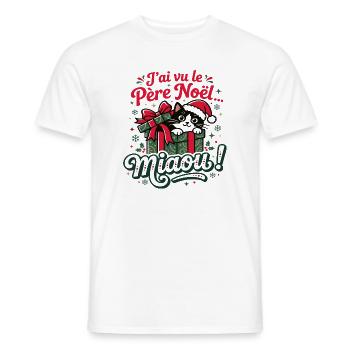 Katzen-Weihnachtsmann - Männer T-Shirt - Weiß - Vorne - AI Model Male 178 dark (178cm)