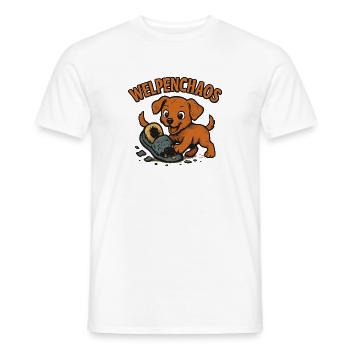 Welpenchaos Geschenk für frischgebackene Halter - Männer T-Shirt - Weiß - Vorne - AI Model Male 178 dark (178cm)