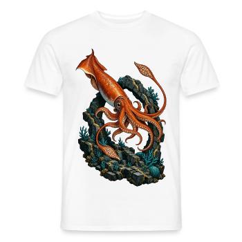 Riesenkalmar am versunkenen Basalttor - Männer T-Shirt - Weiß - Vorne - AI Model Male 178 dark (178cm)