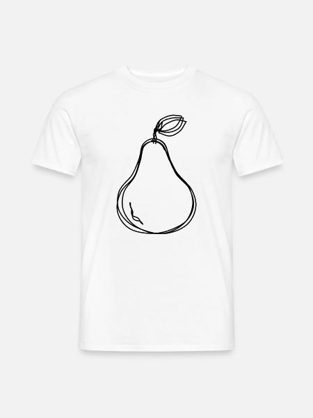 Birne handgezeichnet - Männer T-Shirt - Weiß