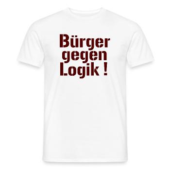 Bürger gegen Logik - Männer T-Shirt - Weiß - Vorne - AI Model Male 178 dark (178cm)