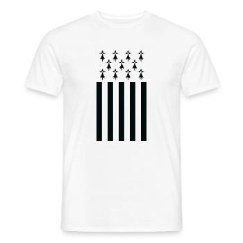 Hermine gestreiftes Brittany T-Shirt Humorgeschenk - Männer T-Shirt - Weiß - Vorne - AI Model Male 178 dark (178cm)