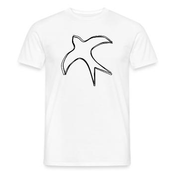 Schwalbe handgezeichnet - Männer T-Shirt - Weiß - Vorne - AI Model Male 178 dark (178cm)