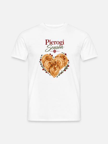 Pierogi-Saison polnisches Weihnachtsessen-Design - Männer T-Shirt - Weiß