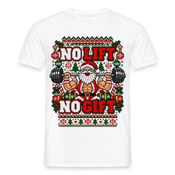 Weihnachten Bodybuilding Santa No Lift no Gift  - Männer T-Shirt - Weiß - Vorne - AI Model Male 178 dark (178cm)
