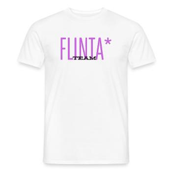TEAM FLINTA LILA SCHRIFT FEMINISMUS QUEER  - Männer T-Shirt - Weiß - Vorne - AI Model Male 178 dark (178cm)