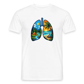 Nature Lungs Mountain Beach Outdoor-Abenteuer-Tee - Männer T-Shirt - Weiß - Vorne - AI Model Male 178 dark (178cm)