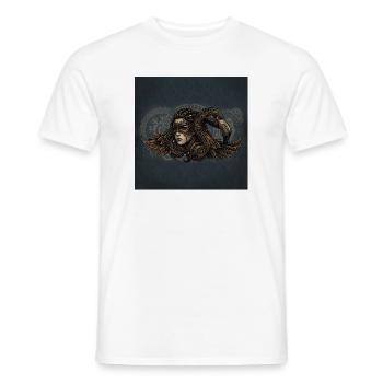 Maskerade-Frau und mechanischer Rabe - Männer T-Shirt - Weiß - Vorne - AI Model Male 178 dark (178cm)