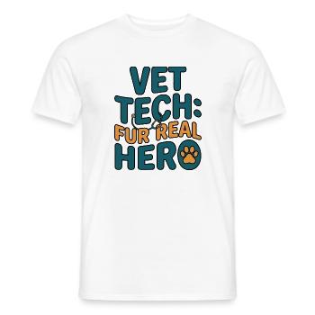 Fur Real Hero – Hunderettungsabzeichen - Männer T-Shirt - Weiß - Vorne - AI Model Male 178 dark (178cm)
