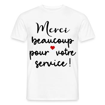 Merci Beaucoup, auf französisch - Männer T-Shirt - Weiß - Vorne - AI Model Male 178 dark (178cm)