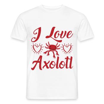 I Love Axolotl Red Heart Charming Graphic - Männer T-Shirt - Weiß - Vorne - AI Model Male 178 dark (178cm)