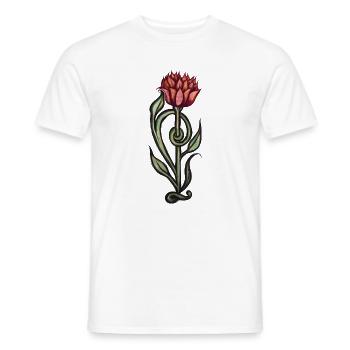 Karmesinrote Flammenblüte - Männer T-Shirt - Weiß - Vorne - AI Model Male 178 dark (178cm)