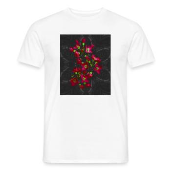 Märchenhafte leuchtende Blüten im dunklen Muster - Männer T-Shirt - Weiß - Vorne - AI Model Male 178 dark (178cm)