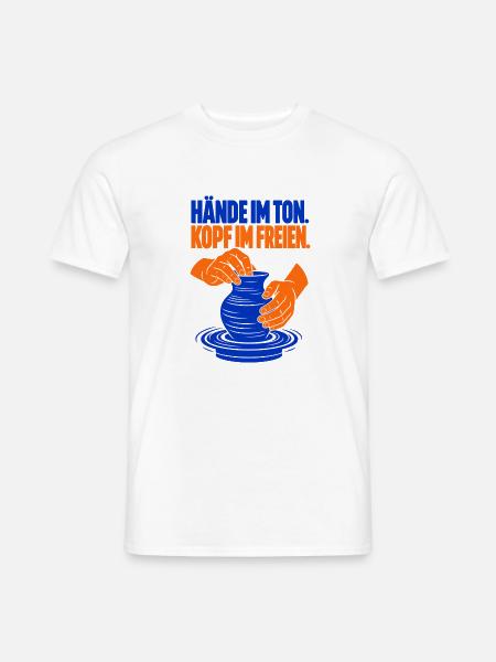Hände im Ton. Kopf im Freien. – Töpfern - Männer T-Shirt - Weiß