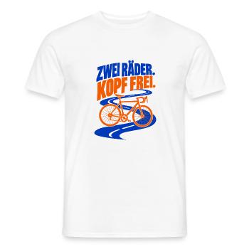Zwei Räder. Kopf frei. – Fahrrad - Männer T-Shirt - Weiß - Vorne - AI Model Male 178 dark (178cm)
