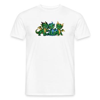 Drei süße Drachenbabys – Grüne Drachengeschwister - Männer T-Shirt - Weiß - Vorne - AI Model Male 178 dark (178cm)