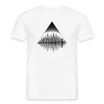 Nachtstadtreflexion im Diamant-Design - Männer T-Shirt - Weiß - Vorne - AI Model Male 178 dark (178cm)