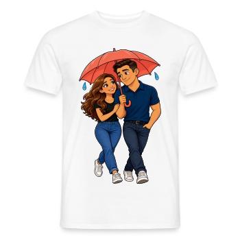 Umbrella Love Duo Rain - Männer T-Shirt - Weiß - Vorne - AI Model Male 178 dark (178cm)