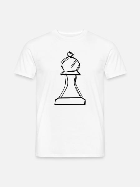 Schachläufer handgezeichnet - Männer T-Shirt - Weiß