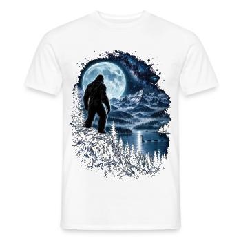 Bigfoot Alien UFO Loch Ness Weltraum Szene Kryptid - Männer T-Shirt - Weiß - Vorne - AI Model Male 178 dark (178cm)