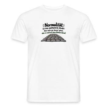 Normalität: Steinweg der Leere - Männer T-Shirt - Weiß - Vorne - AI Model Male 178 dark (178cm)