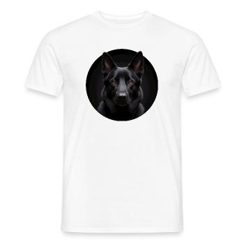 Schwarzer Schäferhund Portrait - Männer T-Shirt - Weiß - Vorne - AI Model Male 178 dark (178cm)