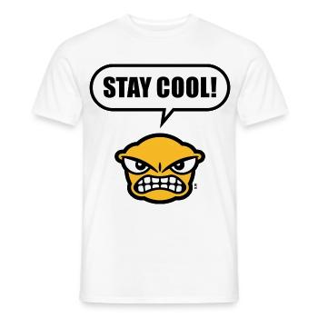 Stay Cool! (Ruhe Bewahren! / Lustig / POS 3C Gold) - Männer T-Shirt - Weiß - Vorne - AI Model Male 178 dark (178cm)