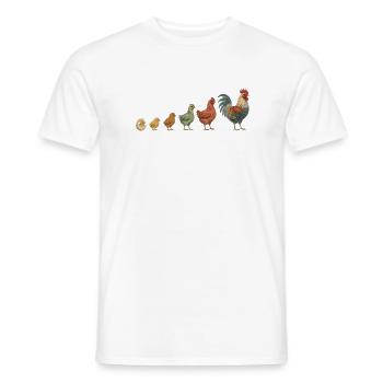 Küken-zu-Hahn-Wachstumsparade Hühnerhühner - Männer T-Shirt - Weiß - Vorne - AI Model Male 178 dark (178cm)