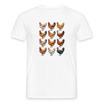 Lebendiges Hennen-Mosaik-Huhn - Männer T-Shirt - Weiß - Vorne - AI Model Male 178 dark (178cm)