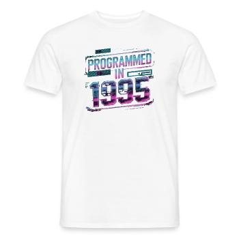 Programmiert Im Jahr 1995 Futuristischer - Männer T-Shirt - Weiß - Vorne - AI Model Male 178 dark (178cm)