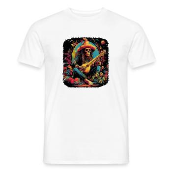 Bunter Skelett Gitarrist In Mexikanischem Stil - Männer T-Shirt - Weiß - Vorne - AI Model Male 178 dark (178cm)