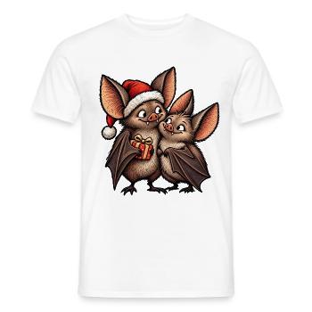 Weihnachtsfledermäuse mit Weihnachtsgeschenk - Männer T-Shirt - Weiß - Vorne - AI Model Male 178 dark (178cm)