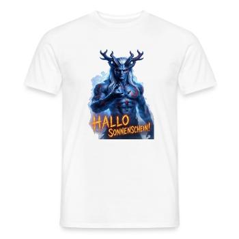 Hallo Sonnenschein! – Dämon mit Humor  - Männer T-Shirt - Weiß - Vorne - AI Model Male 178 dark (178cm)