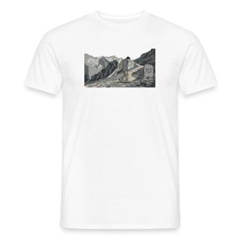 Wanderer auf bergigem Pfad - Männer T-Shirt - Weiß - Vorne - AI Model Male 178 dark (178cm)