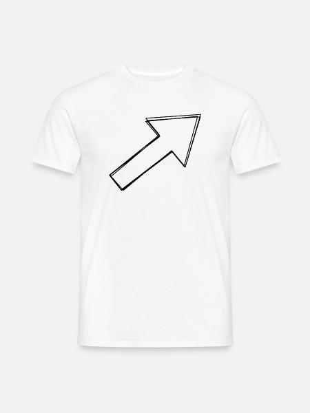 Blockpfeil handgezeichnet - Männer T-Shirt - Weiß