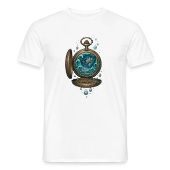 Magische Taschenuhr – Ozean Zeit Kunst - Männer T-Shirt - Weiß - Vorne - AI Model Male 178 dark (178cm)