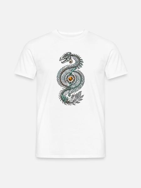 Skelett Dinosaurier Natur Fantasy Kunst - Männer T-Shirt - Weiß