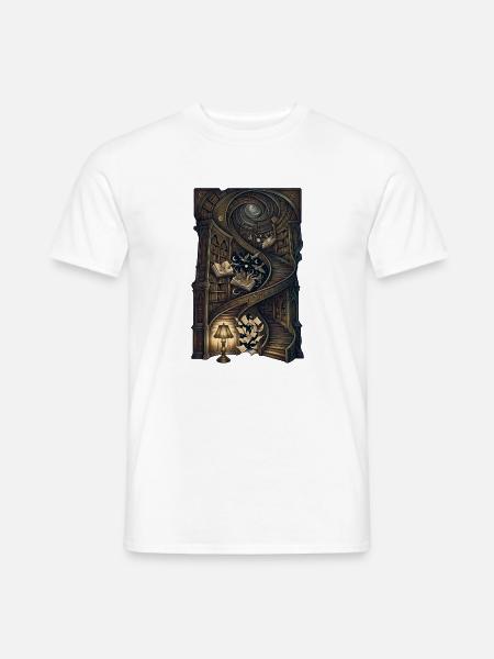 Magische Bibliothek – Fantasy Bücher Kunst - Männer T-Shirt - Weiß