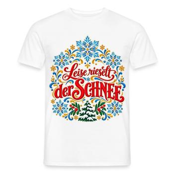 Leise rieselt der Schnee Weihnachtspullover Winter - Männer T-Shirt - Weiß - Vorne - AI Model Male 178 dark (178cm)