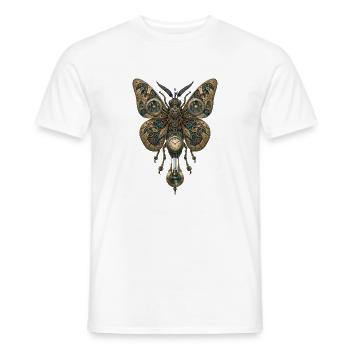 Steampunk Schmetterling – Uhr Mechanik Kunst - Männer T-Shirt - Weiß - Vorne - AI Model Male 178 dark (178cm)