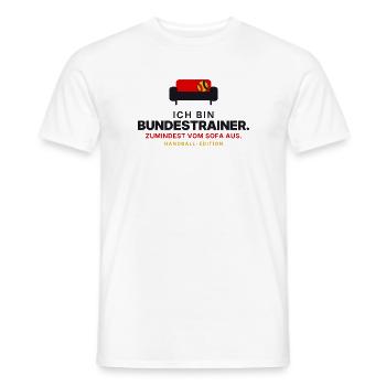 Sofa-Bundestrainer Handball - Männer T-Shirt - Weiß - Vorne - AI Model Male 178 dark (178cm)