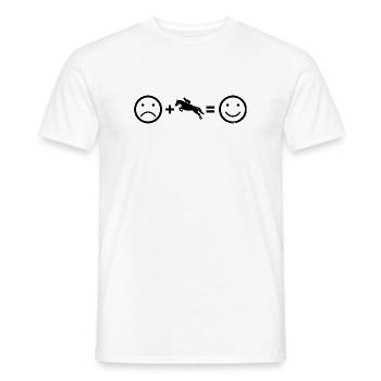 Springreiten Geschenkidee für eine Dressurreiterin - Männer T-Shirt - Weiß - Vorne - AI Model Male 178 dark (178cm)
