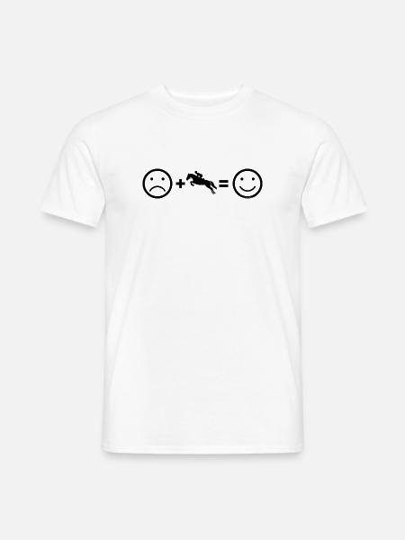 Springreiten Geschenkidee für eine Dressurreiterin - Männer T-Shirt - Weiß