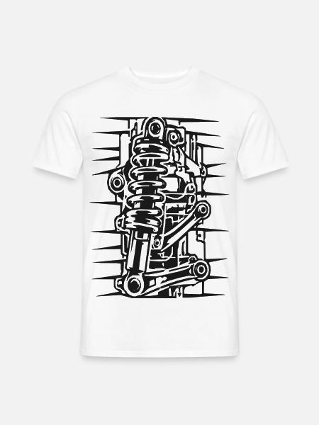 Coilover Lineart Federungskunst - Männer T-Shirt - Weiß